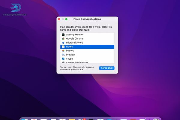 Cách thoát ứng dụng tùy chọn nếu Macbook bị treo liên tục