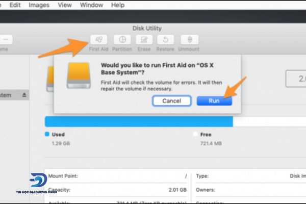 Chạy First Aid trong Recovery Mode để sửa lỗi ổ cứng ở Macbook