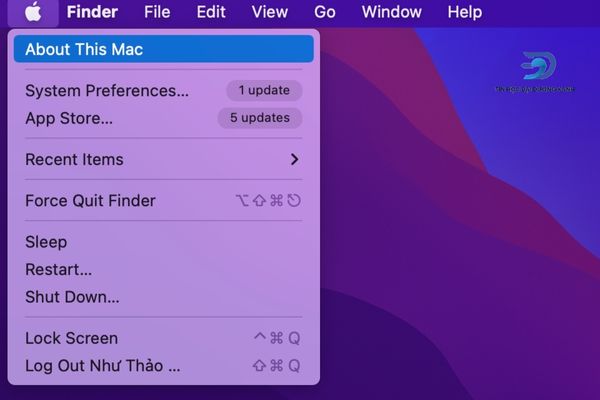 Chọn About This Mac