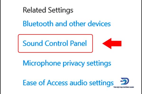 Chọn Sound Control Panel