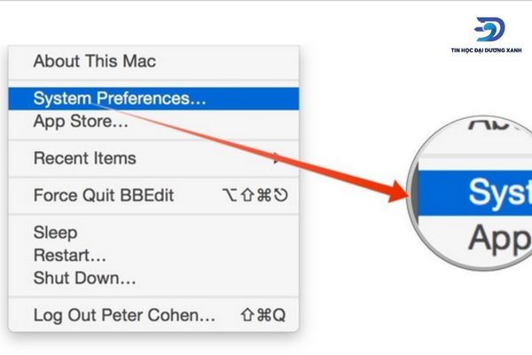 Chọn System Preferences