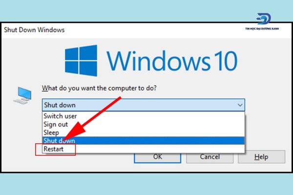 Khởi động lại laptop bằng tổ hợp phím tắt Window