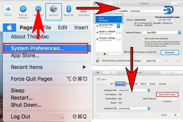 Kiểm tra cài đặt TCP/ IP khi Macbook không vào được mạng wifi