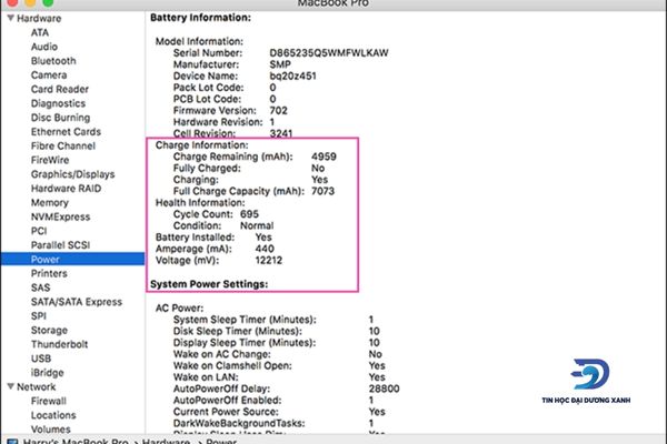 Kiểm tra tình trạng khi pin Macbook tụt nhanh