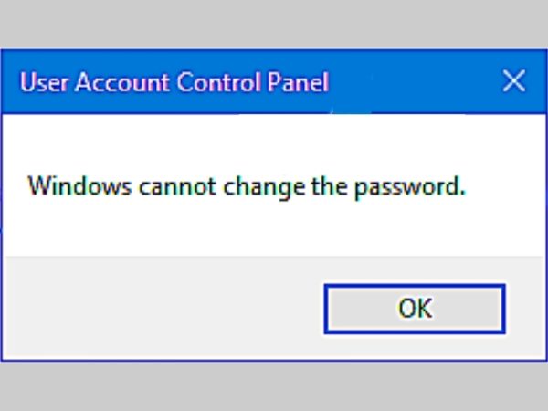 Lỗi không đặt được password cho Windows