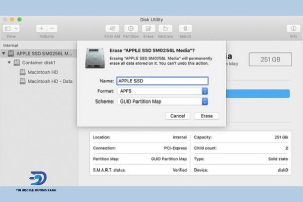 Sử dụng First Aid trong Disk Utility để khắc phục