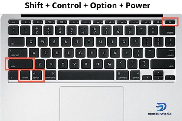 Sử dụng tổ hợp phím “Shift + Option + Control + Power”