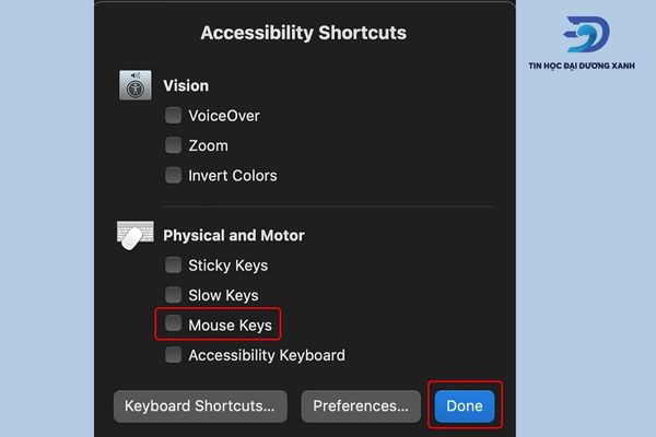 Tắt tính năng Mouse Key trên laptop Macbook