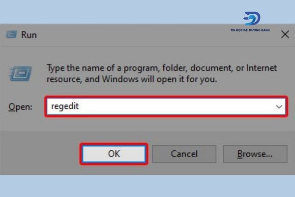 Thực hiện mở bảng Windows Registry