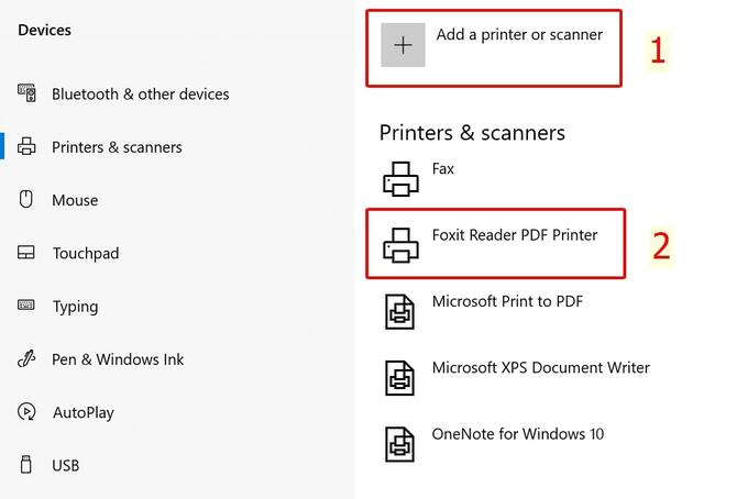 Chọn Add a printer or scanner