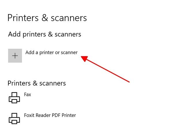 Click chọn Add a printer or scanner