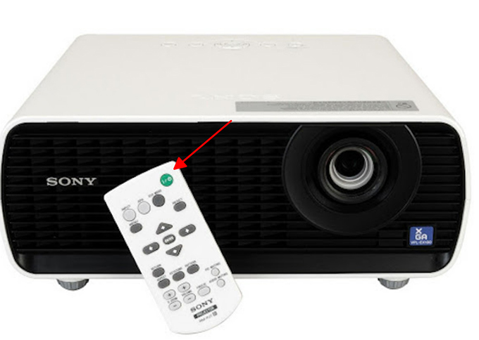 Khởi động máy chiếu Sony