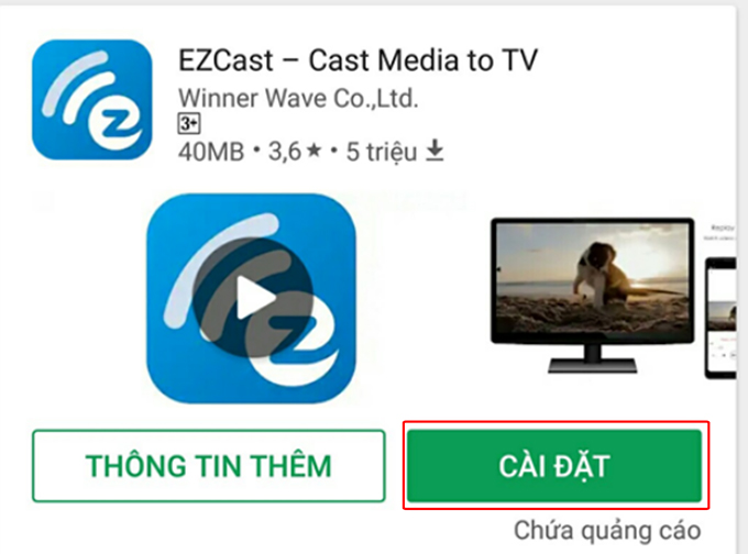 Tải và mở ứng dụng EZCast