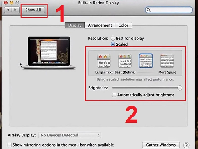 Ở tab Display bạn chọn nút Show All