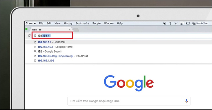 Vào trang Google và nhập địa chỉ IP 