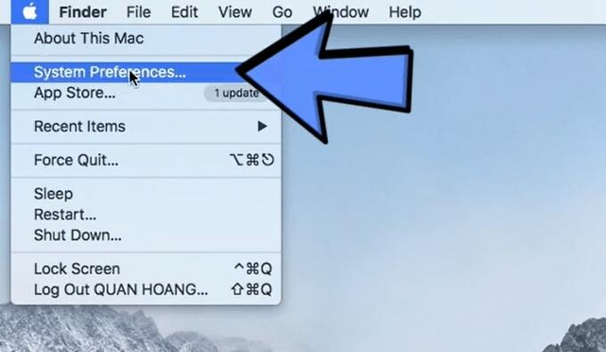 Chọn System Preferences