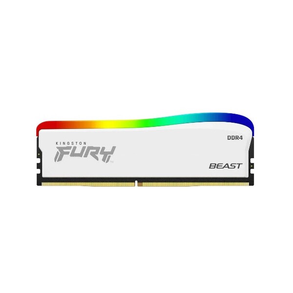 Ram Kingston FURY Beast White RGB 8GB 3200MHz DDR4 - 1