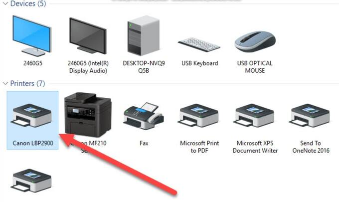 Chọn Set as default printer để đặt máy in làm mặc định